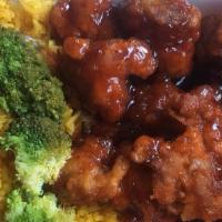 Orange Chicken · With Fried rice or white rice.