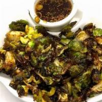 Fried Brussel Sprouts · with Garlic Sauce
