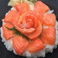 Salmon Don Rice Bowl · Salmon Sashimi Over Sushi Rice