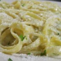 Pasta With Creamy Alfredo Sauce · Pasta cooked al dente and tossed in our creamy homemade alfredo sauce