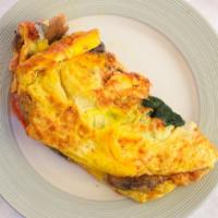 Make Your Own Omelet · Served with your choice of three toppings. Add extra toppings for $ 0.25.