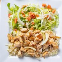 Arroz Con Pollo · A house favorite. It consists of chopped grilled chicken cooked with grilled onions, on top ...