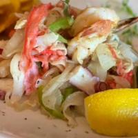 Asopao De Camarones (Shrimp) · shrimp gumbo / white rice / tostones