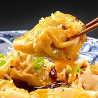 Ma-La Wontons (10 Pcs) · Handmade Pork and Scallion wontons tossed in our signature house-made Ma-La (numbing and spi...