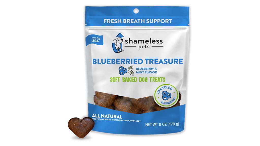 Shameless Pets - Blueberried Treasures · 6oz bag
Soft Baked Dog Dental Treats
Blueberry & Mint flavor
Made in the USA
Upcycled ingredients

Perfect to use for training or a quick snack for being a good pup! Delicious blueberries provide essential antioxidants for a long, healthy life. Plus mint to freshen breath with every bite.



Grain free
Corn free
Soy free
No artificial flavors