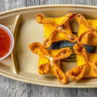 Crab Cheese Wontons · 4 pieces of Crab Cheese Wontons, served with a sweet-chili dipping sauce