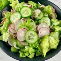 Italian Salad · Iceberg lettuce, green olives, black olives, pepperoni, mozzarella and parmesan cheese, crou...