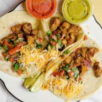 3 Soft Tacos (Corn Or Flour Tortillas) All Fillings Available · Your choice of corn or flour tortilla with cheese and pico de gallo: beef or pineapple pork ...