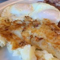 Corned Beef Hash Breakfast · NY original-style corned beef hash cooked on a flat grill.