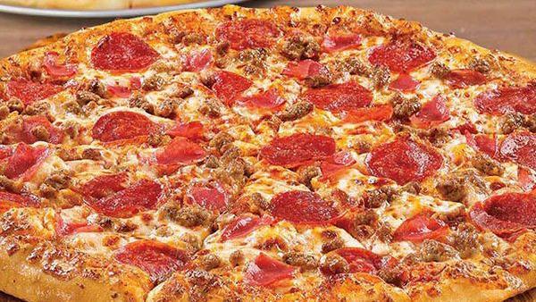 Meat Lovers (Medium) · Pizza sauce, pizza cheese, pepperoni, sausage, meatball, bacon, and ham.