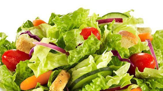 Tossed (Small) · Lettuce, tomato, onion, fresh peppers, red cabbage, carrots, cucumbers, and croutons.