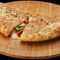 Calzone (Small) · Pizza cheese, ricotta, sauce on side, ham, and side marinara.