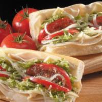 Turkey 'N Cheese (Large) · American, lettuce, tomato, raw onions