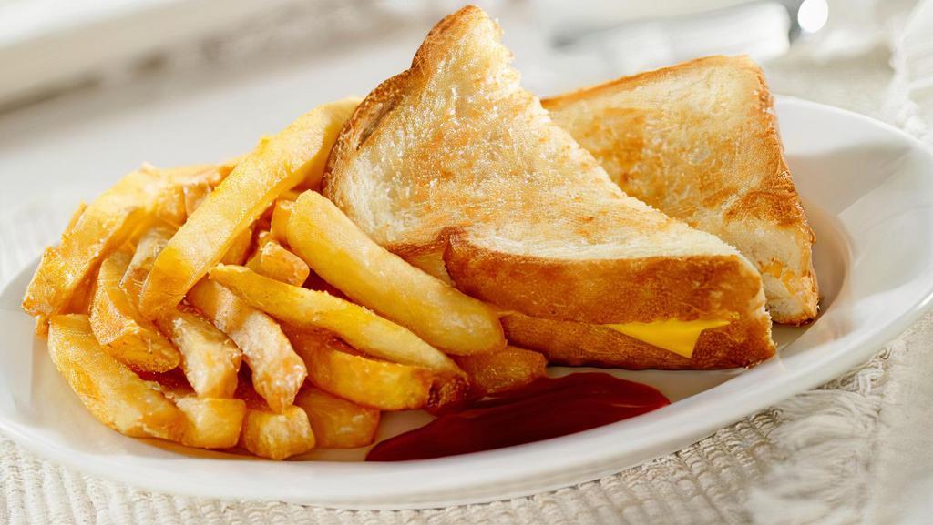 Grilled Cheese · French fries, white bread, and American.