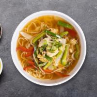 Noodle Soup · Rice noodles with vegetables and your choice of meat.