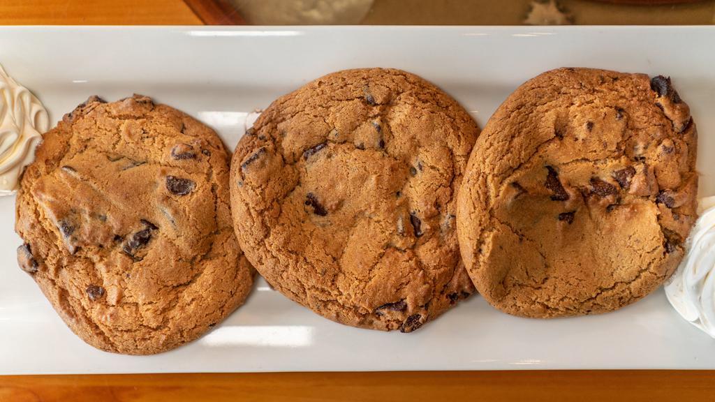Fresh Baked Cookies · Served with ice cold milk. These take 15 minutes to bake. Please order them with your meal.