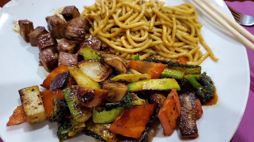 Hibachi Steak (Kid'S) · Served with Fried Rice, Noodles, French Fries, or Steamed Rice and Grilled Vegetables.