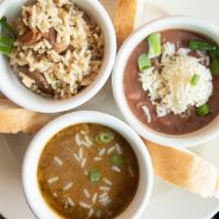 Taste Of New Orleans · Chicken & andouille gumbo, red beans & rice, Creole chicken, shrimp & sausage jambalaya