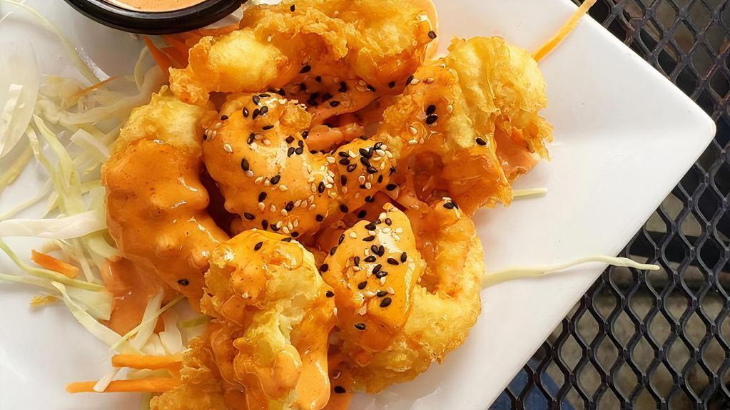 Bang Bang Shrimp (5 Pc) · Lightly breaded shrimp tossed in a sweet and spicy yum yum sauce.