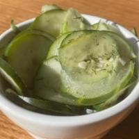 Cucumber Salad · Haus made cucumber salad. Sweet and tangy, a light addition to the meal for those looking fo...