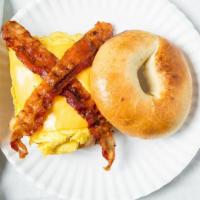 Two Eggs On A Bagel Or Roll · Build your own Egg Sandwich starting with 2 eggs on choice of Bread.