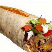 Fajita Wrap · With cheddar, grilled onions and pepper, lettuce, tomatoes and sour cream.
