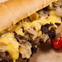 Philly Cheese Steak · With white American cheese, grilled onions, mushrooms and peppers.