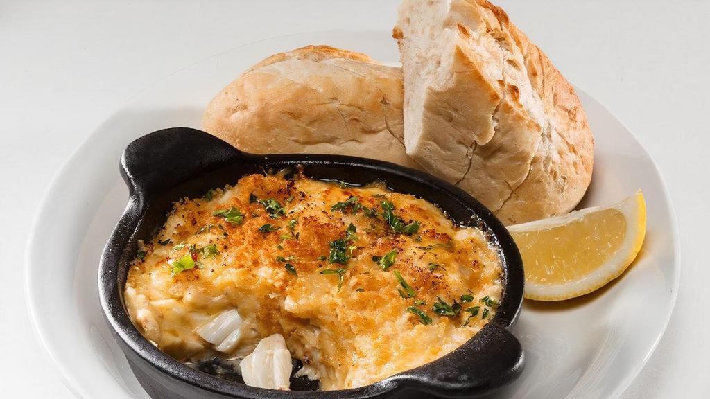 Maryland Crab Dip · Premium lump crabmeat blended with Parmesan, Monterey Jack, cheddar, and OLD BAY ®. Served with French bread. (serves 2) .