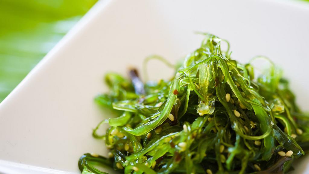 Seaweed Salad · Japanese seaweed salad on the bed of spring mix