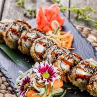 Fried Godzilla · Deep fried roll - crab-mix, eel and avocado. Top with eel sauce and spicy mayo.