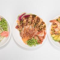 Poke Bowl (Regular) · Pick your protein(s), select mix-in(s), select sauce(s), select up to 3 toppings, and top it...