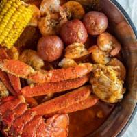 Weekend Special · 1 Lobster Tail
1/2 lb. Shrimp 
1  Cluster of Snow Crab Legs
Corn and Potatoes

No Substituti...