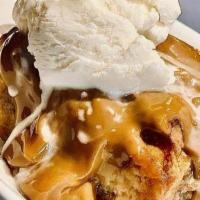 Donut Bread Pudding A La Mode · Made with Bourbon Barrel Aged Vanilla extract