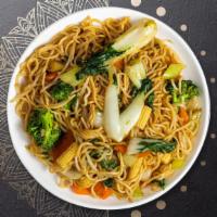 High & Lo Mien · Pan-fried egg noodles with shredded cabbage, carrot, green onion, and bean sprout.