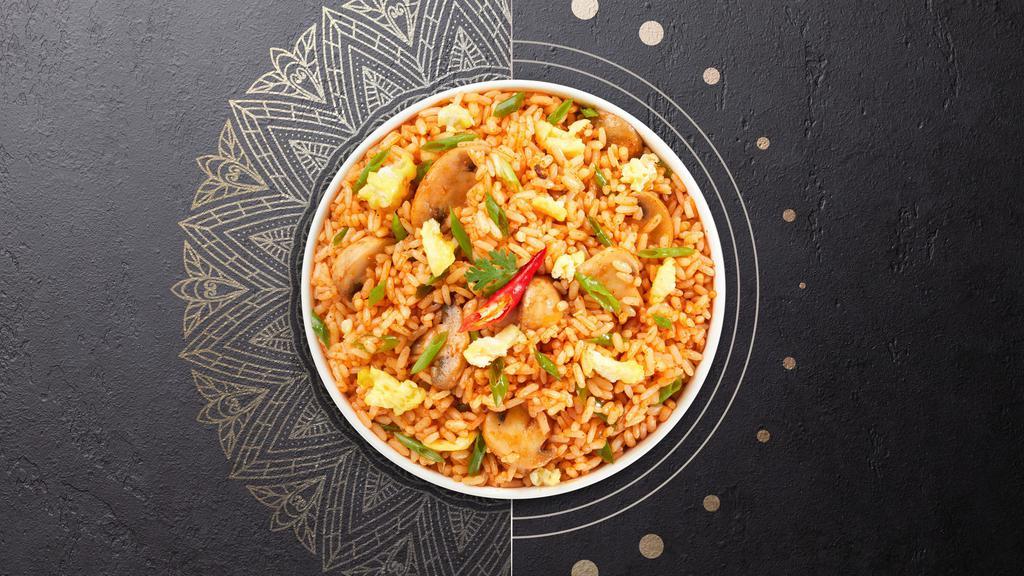 Terrific Teriyaki Fried Rice · Stir-fried in homemade teriyaki sauce mushrooms, zucchini, broccoli, carrots, bean sprouts and your choice of meat.