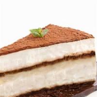 Tiramisu · Italian dessert made with espresso layered over mascarpone cheese, ladyfinger cookies & cream