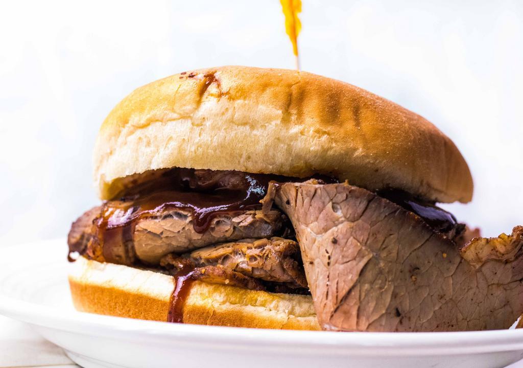 Beef Brisket Sandwich · Slow cooked beef brisket with our special seasonings.