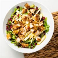 Orchard Salad · Char grilled chicken served over mixed greens with dried cranberries, apple matchsticks, can...