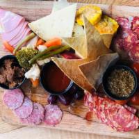 Local And Traditional Charcuterie Plate - Gf · Served with our house made Citra-hopped pickles, whole grain mustard, and house made spreads