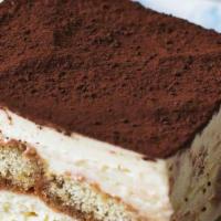 Tiramisu · Italian Classic ! Lady fingers dipped in espresso, topped with Mascarpone cheese and topped ...