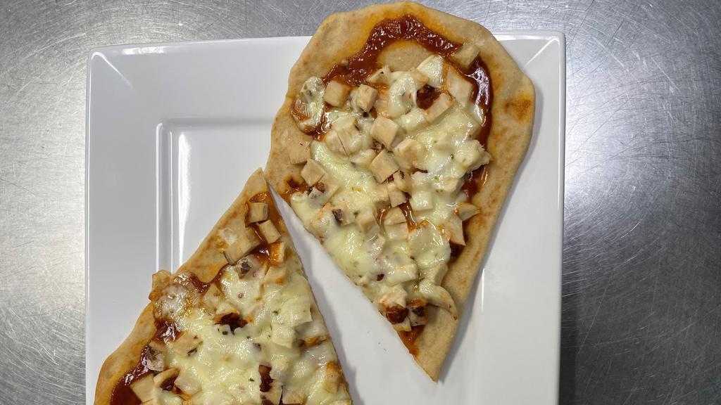 Chipotle Chicken Flatbread Pizza · Grilled chicken, chipotle aioli, hot peppers
and pepper jack cheese