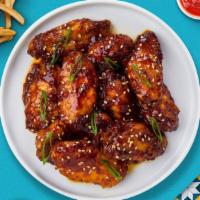 Emperor'S Teriyaki Wings · Classic bone-in wings oven-baked, cooked to order perfectly crisp, tossed in our house made ...