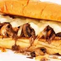 Mushroom Cheesesteak · Steak sandwich with grilled mushrooms and your choice of cheese.