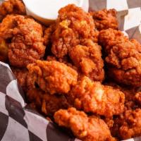 Chicken Bites · Perfect size bites of white meat, breaded and tossed in your choice of sauce. Buffalo, bbq, ...