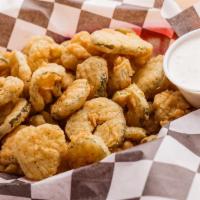 Fried Pickles · Served with homemade ranch dressing.