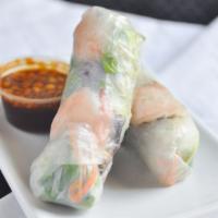 Fresh Basil Rolls (2 Pieces) · Not fried. Shrimp, noodles, basil, spring mix wrapped in rice paper served with plum sauce.