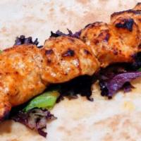 Chicken Shish Tawook Skewer · Chicken breast chunks marinated in an exciting Mediterranean recipe.