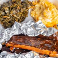 Bbq Ribs Platter · North Carolina style ribs slow-cooked with a unique blend of seasonings and our signature BB...