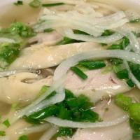 Phở Gà (Large Only) · Rice noodle chicken soup with white, dark or mixed chicken.