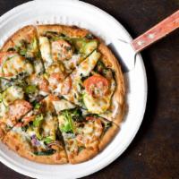 New York Veggie Pizza (Large 14'')Gf · Vegetarian. Olive oil base with spinach, broccoli, zucchini, fresh garlic, bell pepper and r...